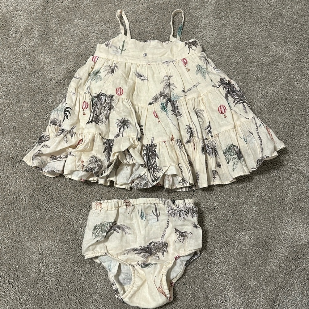 Banana Republic baby girls tiered printed linen dress